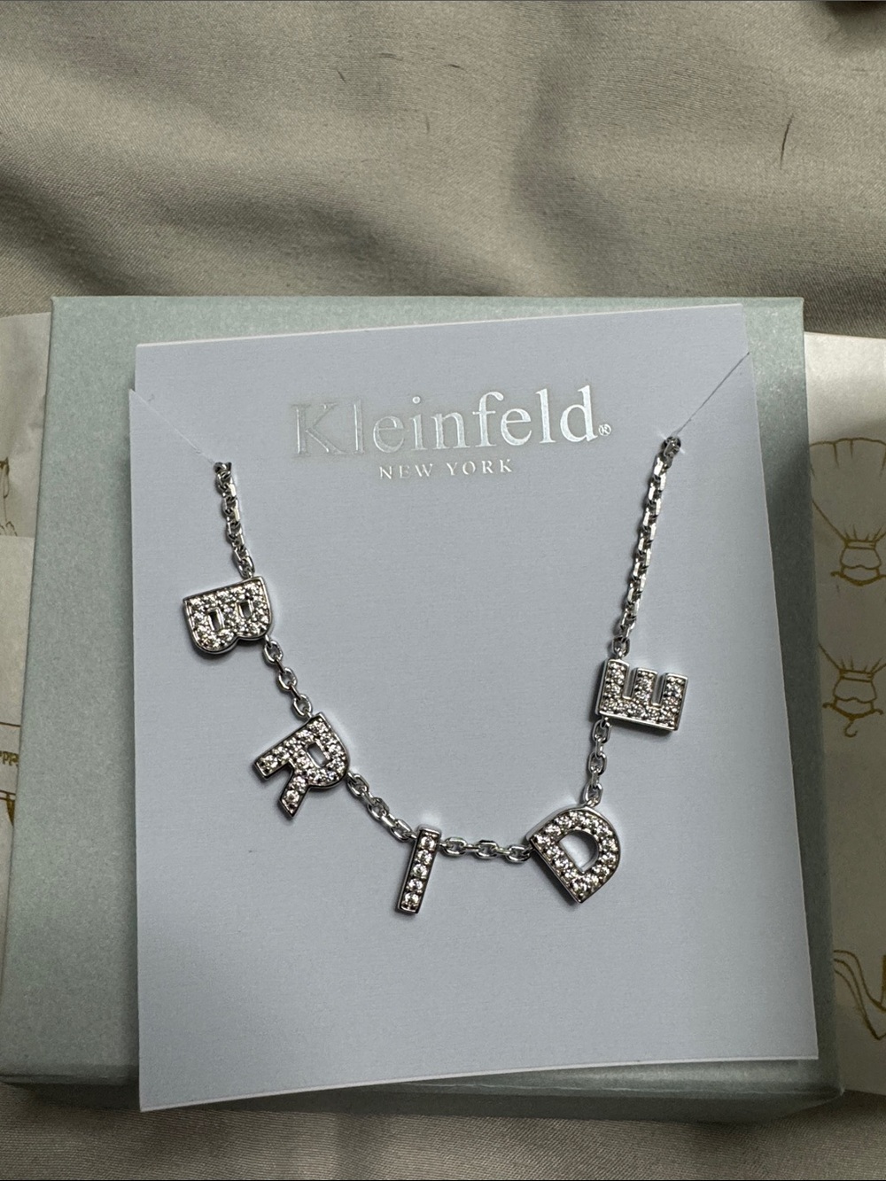 Kleinfeld Silver 'BRIDE' Crystal Letter Necklace